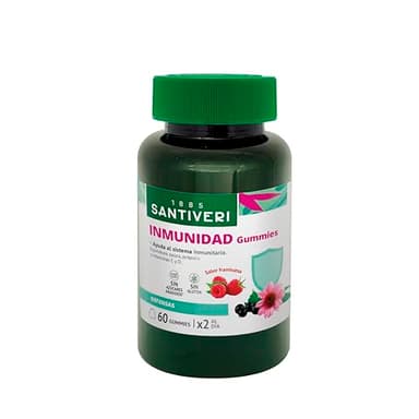 SANTIVERI – Inmunidad Gummies, Complemento Alimenticio a Base de Extracto Seco de Equinácea, Saúco, Propolis, Zinc y Vitaminas, Contribuye al Sistema Inmunitario y a Cuidar las Defensas – 60 Gummies