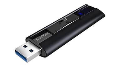 SanDisk 256GB Extreme PRO Memoria flash de estado sólido USB 3.2 hasta 420 MB/s, escritura hasta 380 MB/s, protección con contraseña, carcasa metálica, software RescuePRO Deluxe)