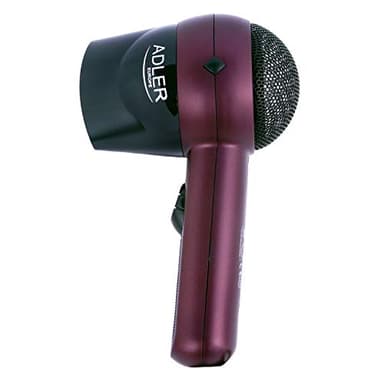 Adler secador de Pelo de Viaje, Pequeño, Compacto y Ligero, Motor 1400W, 2 Velocidades, Silencioso, Granate, AD 2247