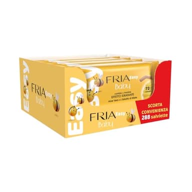Fria Easy Toallitas para el Cambio de Pañal del Bebé, con Aloe Vera y Extracto de Miel con Efecto Hidratante de la Piel, Dermatológicamente Testadas, Paquete de 288 Toallitas