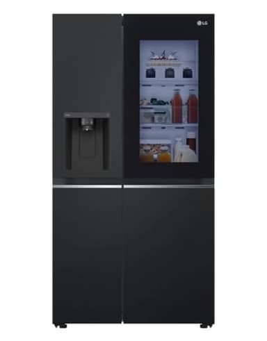 LG GSGV80EPLL Frigorífico Americano Side By Side InstaView, 635L, Frigorífico Total No Frost, Wi-Fi, Door & Linear Cooling, Dispensador de Agua y Hielo con conexión, Fresh Balancer, Negro Mate