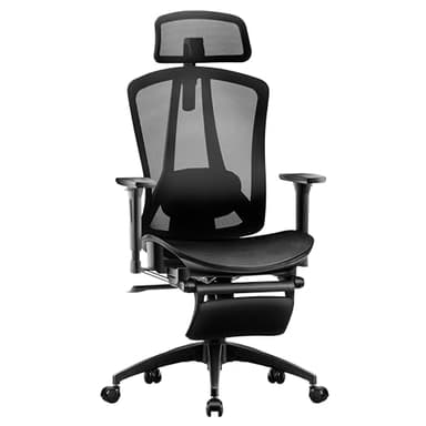 HOMESTOOL Silla Ergonómica Escritorio Silla Oficina con 2-Eje Soporte Lumbar Regulable, Sillas Escritorio a Malla Carbón Sillas Ejecutiva Ordenador Respaldo Alto Cadeira Asiento Cascada Carga 150kg
