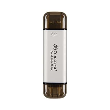 Transcend Portable SSD ESD310S 2TB, 10 Gbit/s, Type-A/Type-C Compatible PS4/PS5 – TS2TESD310S, Plata