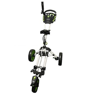 Caddymatic Golf 360° SWIVELEASE Carrito DE Golf Plegable DE 3 Ruedas con Rueda Delantera GIRATORIA, Blanco/Verde