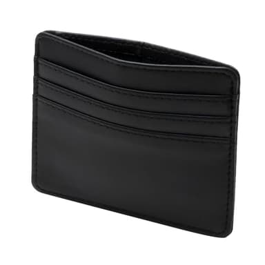 Cartera Tarjetero Hombre, Monedero de Cuero Unisex con 3 Ranuras y 1 Bolsillo, Porta Cartoes Minimalista, Card Holder Wallet Pequeña para Tarjetas Crédito, Ideas de Regalos (Negro)