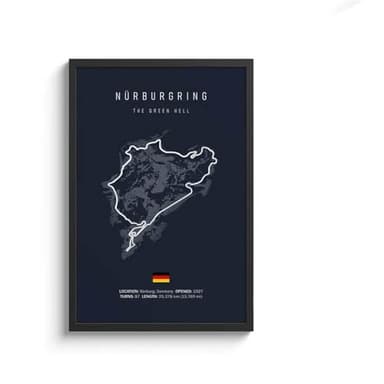 Impresión De La Lona Cuadro sobre Lienzo con Diseño De Circuito Internacional De Fórmula 1, Arte De Pared De F1, Póster Nórdico, Imagen De Carrera De Deportes De Motor Estética para Decoraci