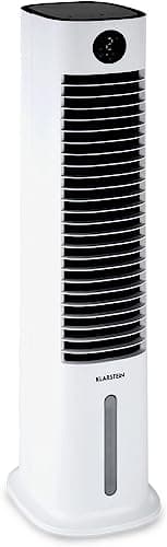 Klarstein Aire Acondicionado 4 en 1, Climatizador de Aire 60 W Silencioso, Pinguino Modo Noche con Humidificador, Ventilador y Purificador, Refrigerador Depósito 3,5L con App, Flujo 450m³/h