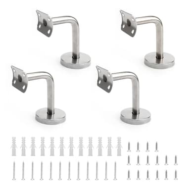 LERANXIN Soporte Pasamanos, Acero Inoxidable Barandillas Acero Inoxidable, 4 Piezas Pasamanos Escalera, Soportes Barandilla Accesorios Barandilla, para Pasamanos Pared Escalera