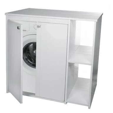 Negrari AM5012PRO AM5012PRO-Mueble Cubre Lavadora de Resina para Exteriores, ABS, Mediano, Cloruro de polivinilo, Color Blanco, M