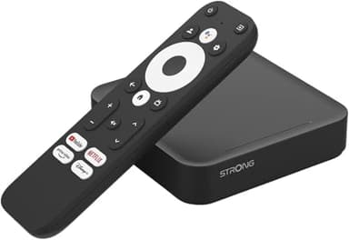 STRONG - Streaming Box Android TV + 4K UHD - Leap-S3 - Chromecast Built-in - Compatible con la Asistencia Vocal Google - Dolby Atmos & Dolby Vision - Fácil de Instalar - Negro