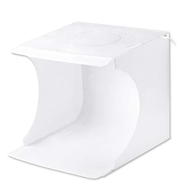 PULUZ Caja de luz para Estudio fotográfico con Anillo de 20 cm, Kit de Tienda de luz para fotografía portátil Ajustable con iluminación Blanca/cálida/Suave + 6 Fondos