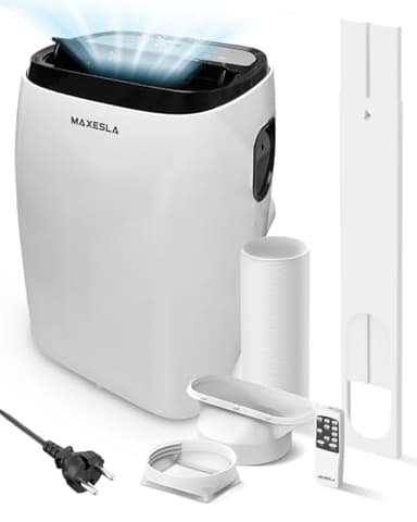 Maxesla Aire Acondicionado Portatil 14000BTU con Pantalla Digital, Climatizador Portatil con 3 Velocidades, Velocidad del Viento 440M³/H Portable Air Conditioner, Para Hogar, Oficina
