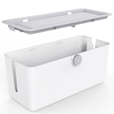 REFLYING Caja de Gestión de Cables, Caja Tapa Regleta con Tapa, Caja Oculta Cables en el Escritorio o en el Suelo, Caja de Cables para Ocultar Las Regletas y los Cables del Ordenador