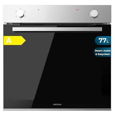Cecotec Horno Integrable Multifunción Convencional de 77L Bolero Hexa C126001 Line A. 2800W, 5 Funciones, Bajo Consumo, Luz Interior, Steam Assist, Steam EasyClean, Puerta Fría con 2 Cristales