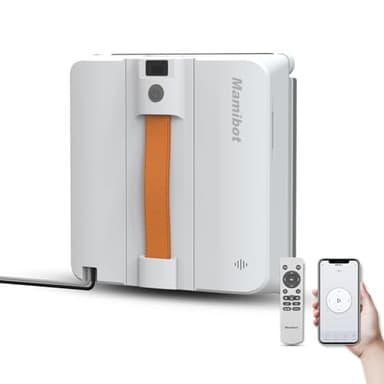 Mamibot W120-DP robot limpiacristales con función de pulverización, planificación inteligente de recorrido, control remoto y app para limpieza de cristales, blanco-gris