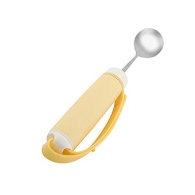 Utensilios de Parkinson, Cuchara para Discapacitados Artritis Elder Alimentación Cubiertos Ideal Personas Ancianos y Movimiento Limitado de Mano Temblores Mango Ancho Antideslizante(Cuchara)