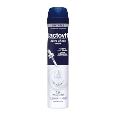 Lactovit - Desodorante Extra Eficaz Men, 0% Alcohol, Anti-Irritaciones y 72H de Eficacia, 200ml