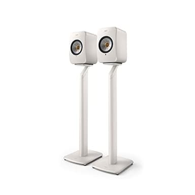 KEF LSX & LSX II S1 Floor Stand Pair Blanco, Soporte de Altavoz de Aluminio con organización de Cables integrada, Tapas Finales para LSX.