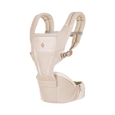 Ergobaby Alta Hip Seat portabebés con asiento a la cadera para bebés y niños pequeños a partir de 4 meses (5,5 kg - 20,4 kg), portabebés con asiento a la cadera con SoftFlex Mesh, Natural Beige
