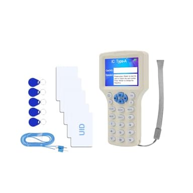 ReaIOKbii Lector de copiadora, escritor, duplicador, lector de tarjetas NFC, 125 KHz, 13,56 MHz, 10 frecuencias, RFID, pantalla a color, decodificador de tarjetas cifradas con tarjeta de llave