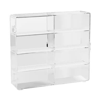BLSYHDH Vitrina de Coche de Juguete, Compatible con Hot Wheels Escala 1:64, Caja de Almacenamiento de Plástico para Modelo de Coche de Juguete, 8 Ranuras Organizador Transparente con Cubierta Antipolv