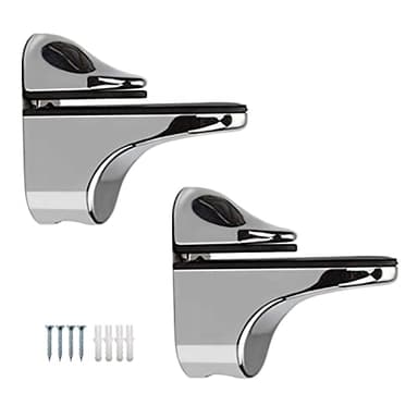 Soporte Estanteria Pared, WJUAN 2 Piezas Soporte Estante Cristal de Vidrio Ajustables, para Estantes de Madera, Vidrio, Espesor 5-22 mm