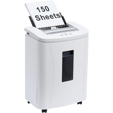 Lapsight 150 Hojas Trituradora de Papel Profesional: P4 Destructora Papel Microcorte, 30Mins de Duración Destructora Automática, Tarjetas de Crédito/Grapas Trituradora Papel Oficina Hogar con Cubo 25L