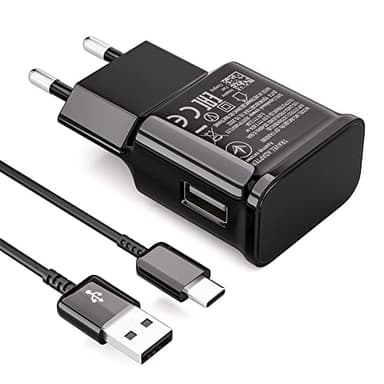 Cargador con Cable de Carga Rápida USB Tipo C Compatible con Samsung Galaxy S8 S8+ S9 Plus S9+ S10 S10 Plus S10e A50 A40 A30 A20 A42 5G, Cargador Rápido Original de Repuesto para Teléfonos Móviles