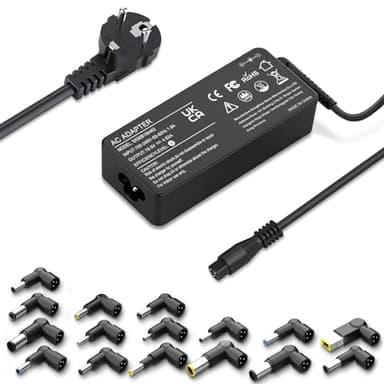 Cargador Universal Portátil 90W, Adaptador AC Compatible con DELL, HP, Acer, ASUS, Lenovo, IBM, Toshiba, Samsung, Sony, Fujitsu, Gateway, Ultrabook, Chromebook Incluye 16 Conectores