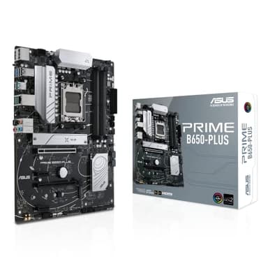 ASUS PRIME B650-PLUS - Placa base AMD B650 ATX (DDR5, PCIe 5.0 M.2, 2.5Gb Ethernet, DisplayPort, HDMI, SATA 6 Gbps, USB 3.2 Gen 2, Gen 1 Tipo C frontal, BIOS FlashBack, USB4, Aura Sync)