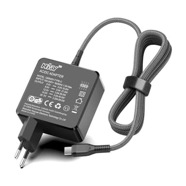 HKY 65W Cargador USB C para LG gram 14" 15" 16" 17" 14Z90N 14Z90R 14T90R 14T90P 14Z90P 15Z90N 15Z995 15Z90R 15Z95N 15Z95P 15Z90Q 16Z90R 16Z90P 17Z90N 17Z90P 17Z95N 17Z95P 14Z90Q 16Z90Q Alimentación