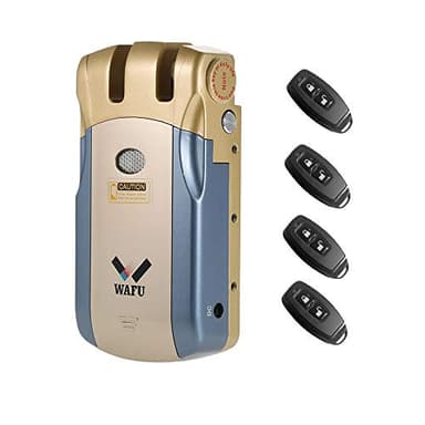 Splenssy Cerradura de control remoto inalámbrico Seguridad Invisible Entrada de la puerta sin llave Cerradura inteligente Aleación de zinc Metal con 2/4 llaves remotas Sistema de seguridad