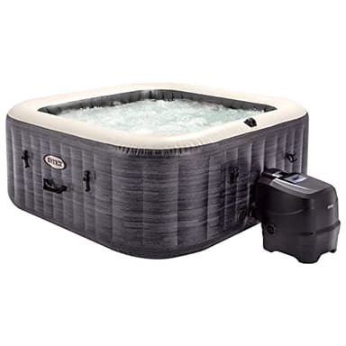Intex 55091 - SPA Hinchable Exterior e Interior para 6 Personas, Medidas 196x196cm, Capacidad 1.098 litros, Temperatura del Agua 10º- 40º, SPA Inflable, bañera