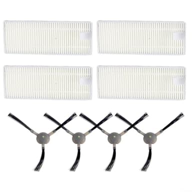 WIIYENA Kit de aspiradora robot, para Lefant para aspiradora F1 con 4 cepillos laterales, 4 piezas de repuesto de filtro, potencia de limpieza mejorada