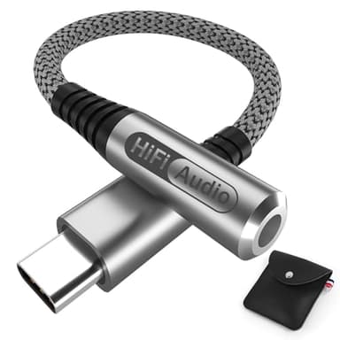 Adaptador USB C a Jack 3.5 mm Adaptador Auriculares USB Tipo C HiFi Adaptador Jack a USB C para iPhone 15 Pro Max Samsung S24 S23 S22 Ultra S21 A55 A54 A53 A34 Google Pixel 7 8 Pro 8a 7a iPad Pro 2024
