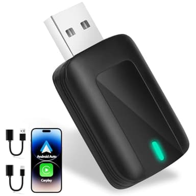 Gaethra Adaptador Inalámbrico para CarPlay y Android Auto, Plug & Play, USB C/USB-A, Compatible con iOS 10+/Android 11+, Adecuado para vehículos Que Funcionan con CarPlay/Android Auto, CZHZ05