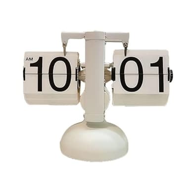 Cyrank Reloj con Tapa, Reloj Retro Digital con Tapa, Reloj Retro con Tapa Retro, Reloj de Escritorio con Tapa, Reloj de Mesa, Reloj de Mesa mecánico con precisión Mudo, Reloj con Tapa para(Blanco)