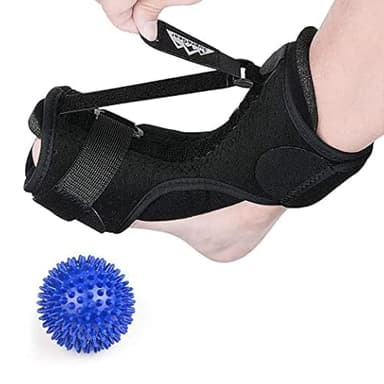 supregear Férula Transpirable para Fascitis Plantar, Brazalete de Noche Ajustable con Bola de Masaje Puntiaguda, para Pies Planos Tendinitis de Aquiles