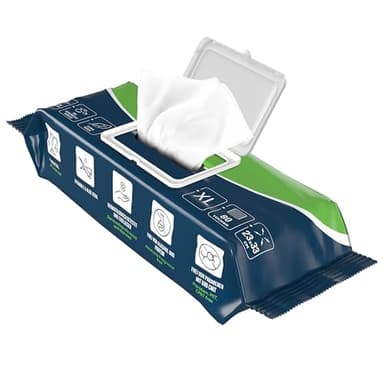 Sensalou Toallitas húmedas XXL para adultos, extragrandes, 23 x 33 cm, 80 unidades