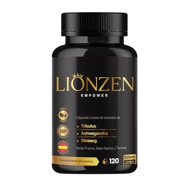 Testosterona Hombre Musculacion | Fuerza y Energía | +19 ingredientes | Ashwagandha, Maca, Ginseng, Tribulus terrestris, Ginkgo, Beta Alanina, Taurina, Muira Puama, L-Arginina, Zinc, Vitaminas. 120c