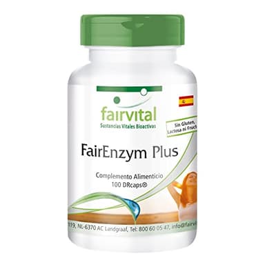 Fairvital | Enzimas digestivas - Complejo enzimático - Dosis elevada - Liberación retardada - 100 Cápsulas - Calidad Alemana