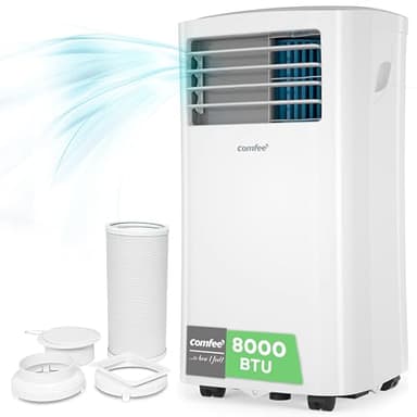 COMFEE Pingüino Aire Acondicionado Portátil 8000 BTU / 2000 Frigorías – Climatizador sin unidad exterior – Enfriador Silencioso Bajo Consumo con Kit de Ventana | 3x1 Refrigera, Ventila y Deshumidifica