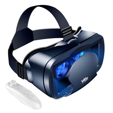 Gafas VR, Gafas 3D de Realidad Virtual, Compatible con Phone y Android Phone con Mando a Distancia,Compatibles iOS Android 5.0-7.0, Disfruta de los Mejores Juegos y Videos VR 3D