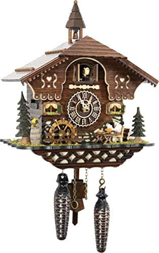 Cuckoo Palace Reloj de Cuco alemán de la Selva Negra con Movimiento de Cuarzo 26cm de Altura