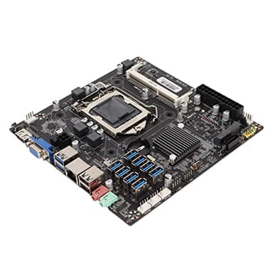Placa base para minería B75, compatible con procesadores Core Pentium Celeron LGA1155 Series, DDR3 800 1333 1600MHz, 8 x USB3.0, ATX 24PIN, ATX 4PIN, SATA, MSATA, placa base de computadora