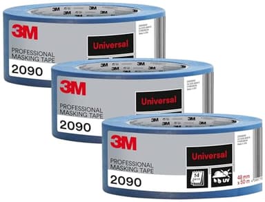 3M™ 2090 Cintas de enmascarar profesionales, 1 rollo multisuperficie de 48 mm נ50 m (Paquete de 3)