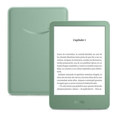 Nuevo Amazon Kindle (16 GB), el Kindle más ligero y compacto, con pantalla sin reflejos, pasos de página más fluidos, luz frontal ajustable y batería de larga duración | Sin publicidad, verde matcha
