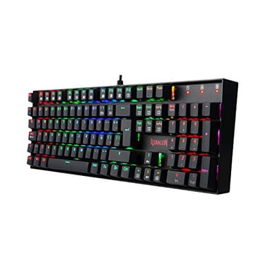 Redragon Teclado Mecanico Gaming - Mitra K551 - Iluminacion RGB - Construcción ABS y Acero - Interruptores Azules - para Juegos en PC - Windows Compatible- Distribución España - Color Negro