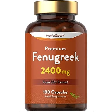 Fenogreco Cápsulas 2400mg | 180 Comprimidos Veganos en Polvo | Extracto de Semilla de Fenogreco | Máxima Potencia | Horbaach