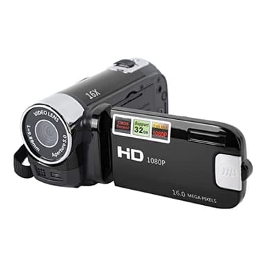 VBESTLIFE Videocámara Videocámara 16MP 30FPS, Cámara con Zoom Digital 16x con Pantalla Giratoria TFT de 2,7 Pulgadas, Cámara Vlogging (Black)
